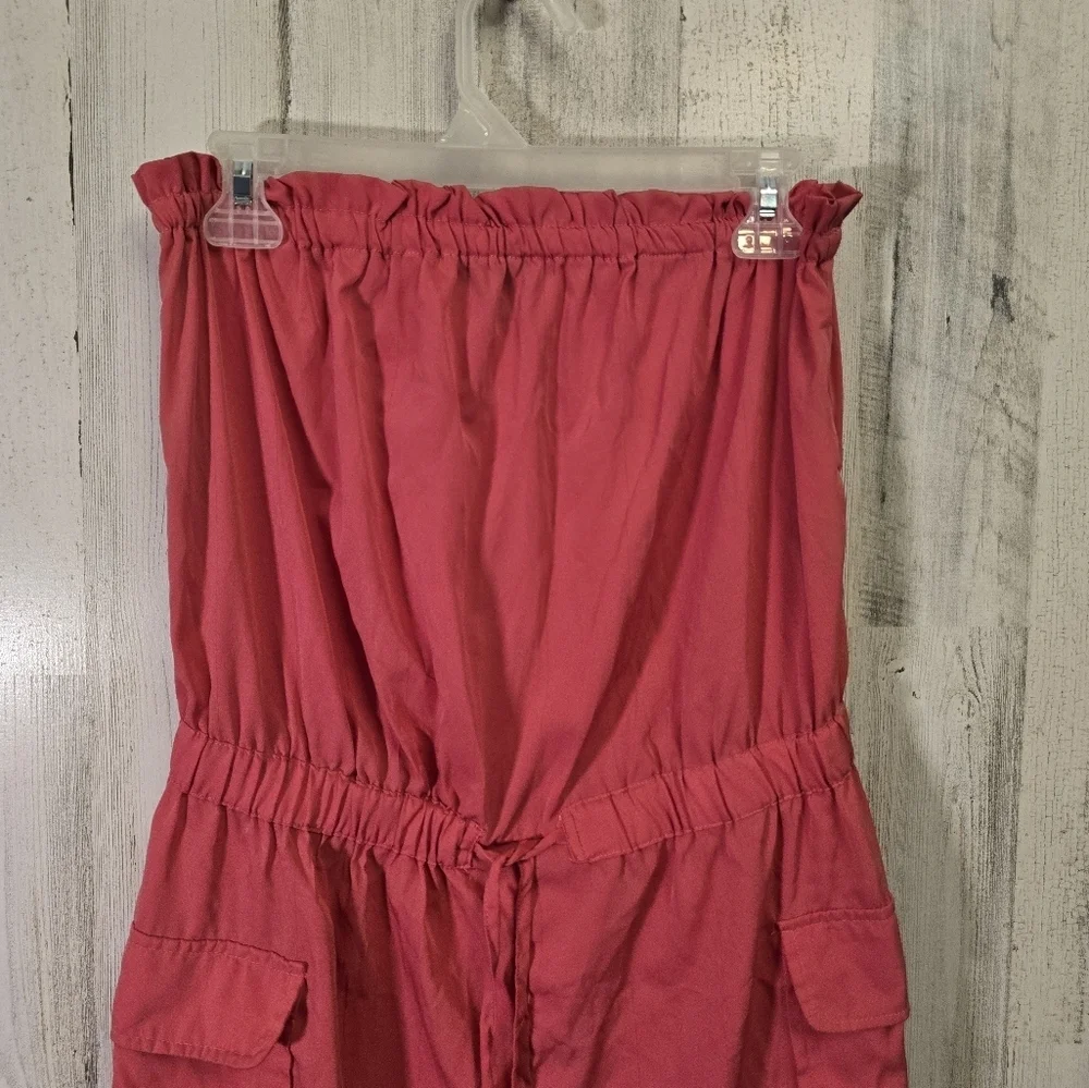 Thread Story Pink Lightweight Strapless Jumpsuit Womens Size Large